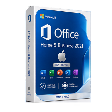 Microsoft Office 2021 Home & Business for Mac – 1 Mac product image on a transparent background