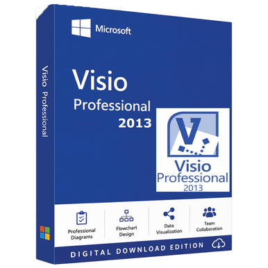 Microsoft Visio Professional 2013 for Windows product image on a transparent background