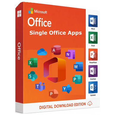 Microsoft Office Apps for 1 PC product image on a transparent background