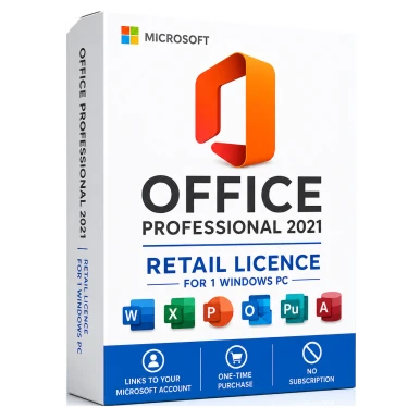 Microsoft Office Professional Plus 2021 Retail Licence – Microsoft Account product image on a transparent background