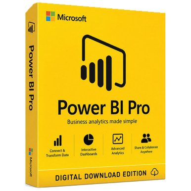 Microsoft Power BI Pro – 1-Year Named-User Licence product image on a transparent background