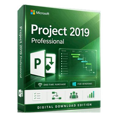 Microsoft Project 2019 Professional for Windows - One-Time Purchase | Digital Download product image on a transparent background