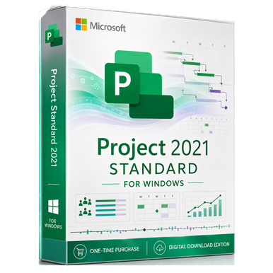 Microsoft Project 2021 Standard for Windows | One-Time Purchase | Digital Download product image on a transparent background