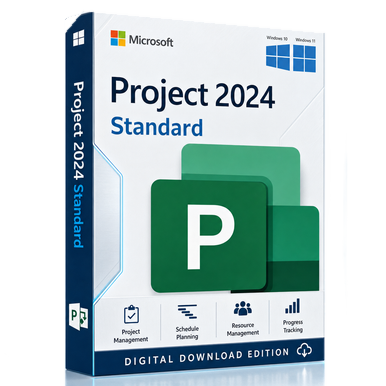 Microsoft Project Standard 2024 for Windows – Digital Licence product image on a transparent background