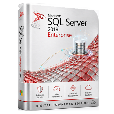 Microsoft SQL Server 2019 Enterprise – Per Core License | Unlimited User & Device Access product image on a transparent background