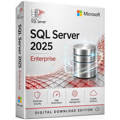 Microsoft SQL Server 2025 Enterprise — Perpetual Core License product image on a transparent background