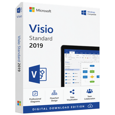 Microsoft Visio 2019 Standard product image on a transparent background