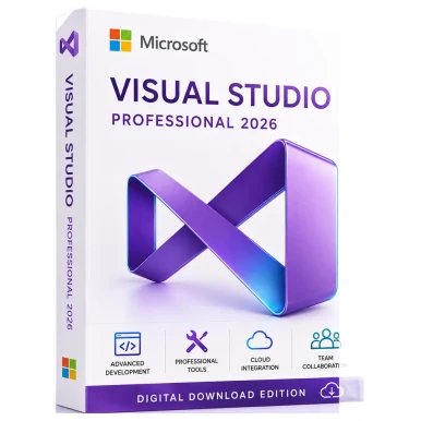 Microsoft Visual Studio 2026 Professional Standalone Licence – Digital Delivery product image on a transparent background