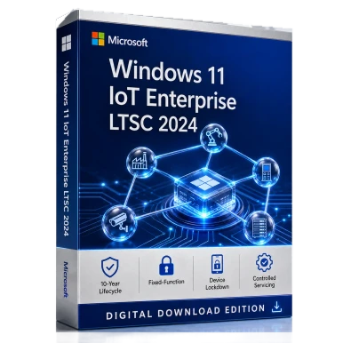 Microsoft Windows 11 IoT Enterprise LTSC 2024 License - Digital Delivery product image on a transparent background