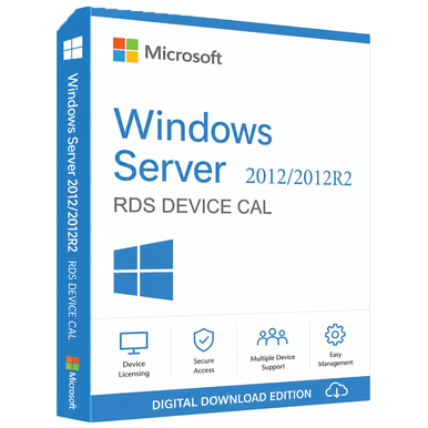 Microsoft Windows Server 2012 Remote Desktop Services — 50 Device CALs product image on a transparent background