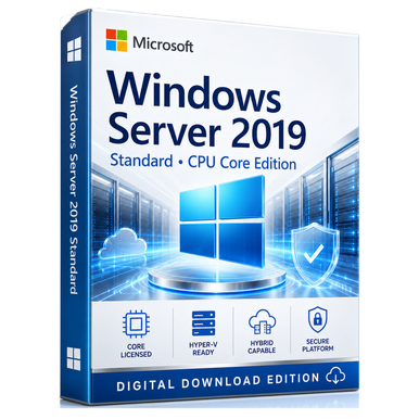 Microsoft Windows Server 2019 Standard — CPU Core Licence product image on a transparent background