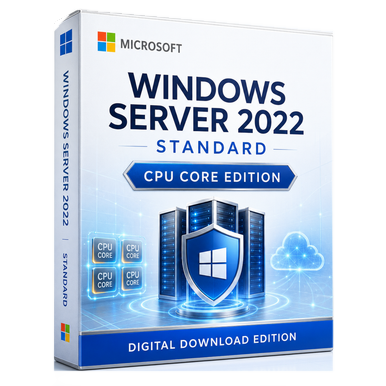 Microsoft Windows Server 2022 Standard – CPU Core License product image on a transparent background