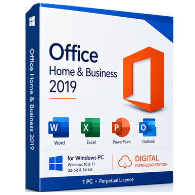 Office 2019 Home & Business for Windows | Digital Key product image on a transparent background