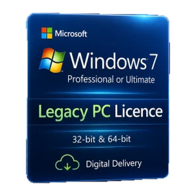 Windows 7 Professional or Ultimate Licence product image on a transparent background