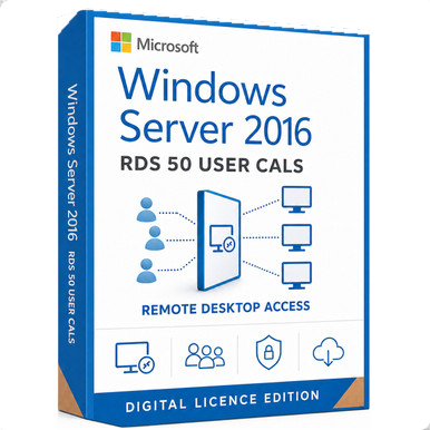 Windows Server 2016 RDS 50 User CALs product image on a transparent background