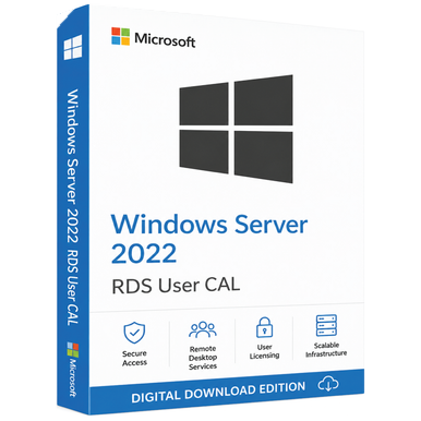 Microsoft Windows Server 2022 RDS User CALs product image on a transparent background